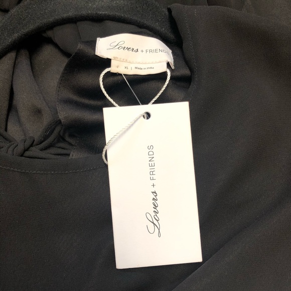 $168 Lovers + Friends XS NWT Allister Dress Party Cocktail Black Long Sleeve - Picture 4 of 4